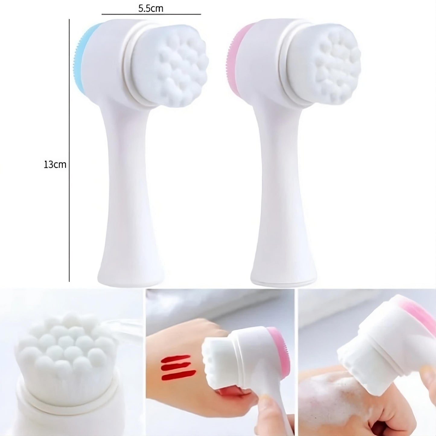 Double-Sided Face Cleansing Brush